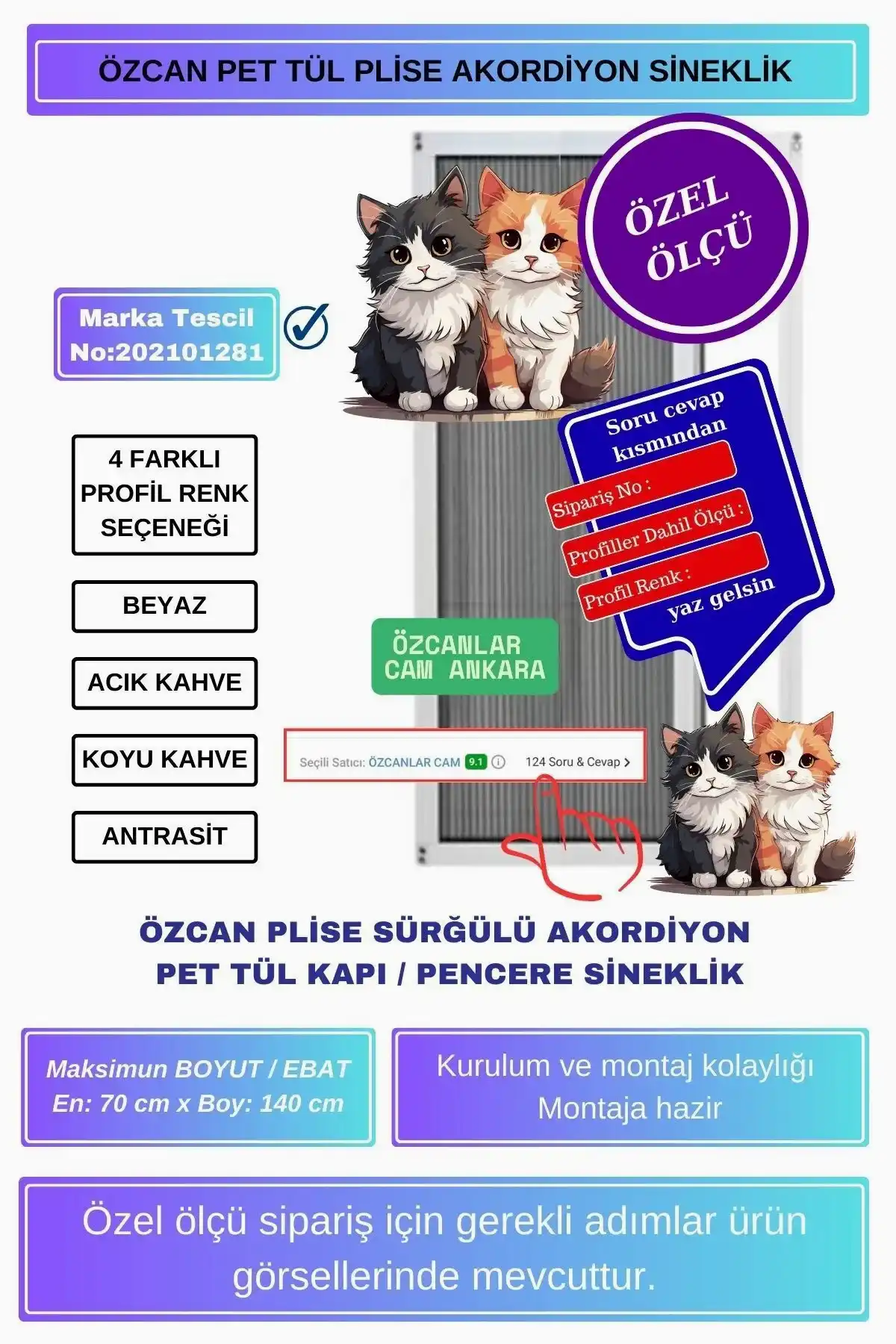sürgülü kedi sinekliği, pet tüllü sineklik