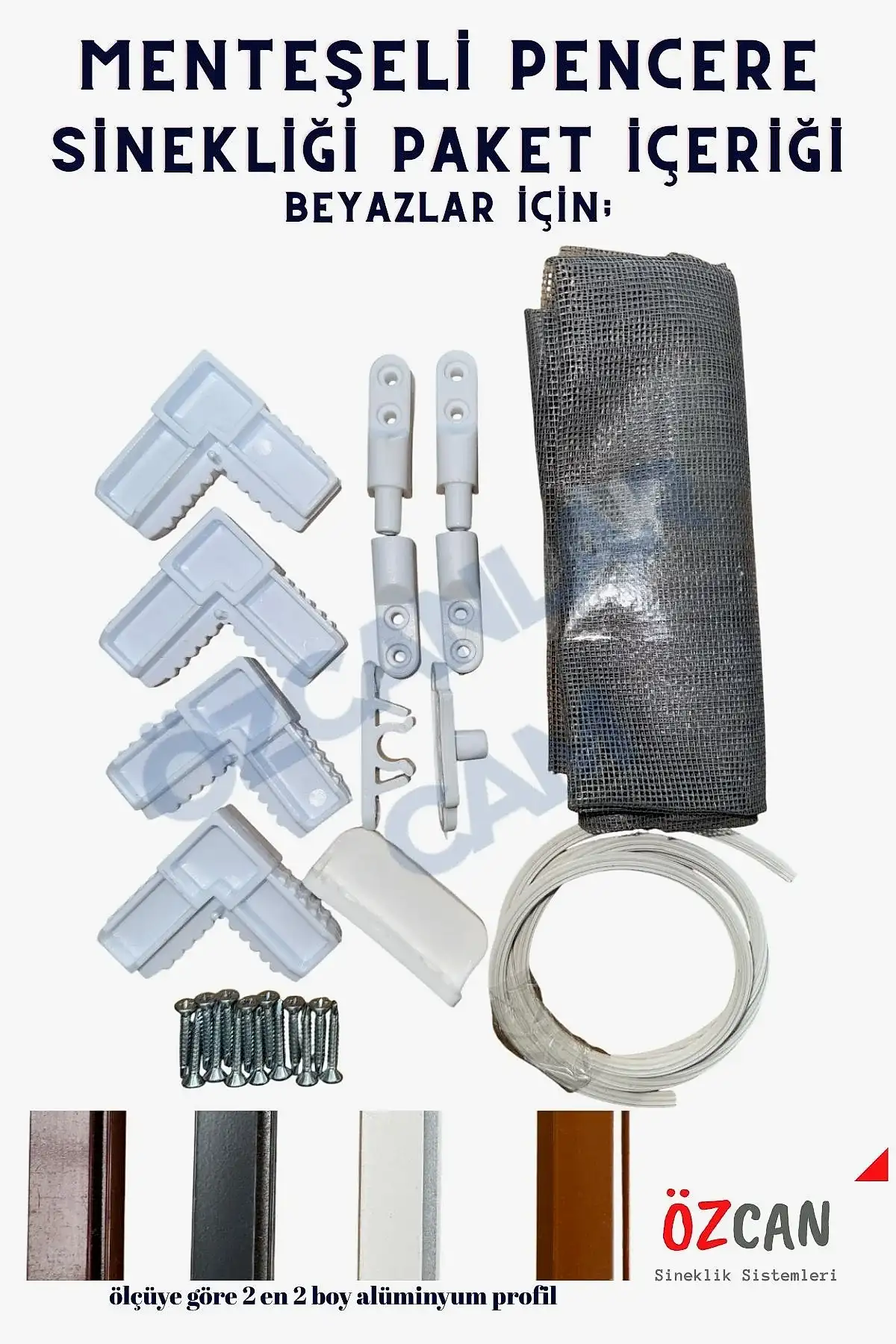 beyaz menteşeli sineklik aksesuarları özcanlar cam sineklik